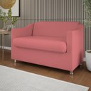Ver imagem 2 de Sofá Namoradeira Sala de Espera Elegante Suede – Balaqui Cor:Rosa