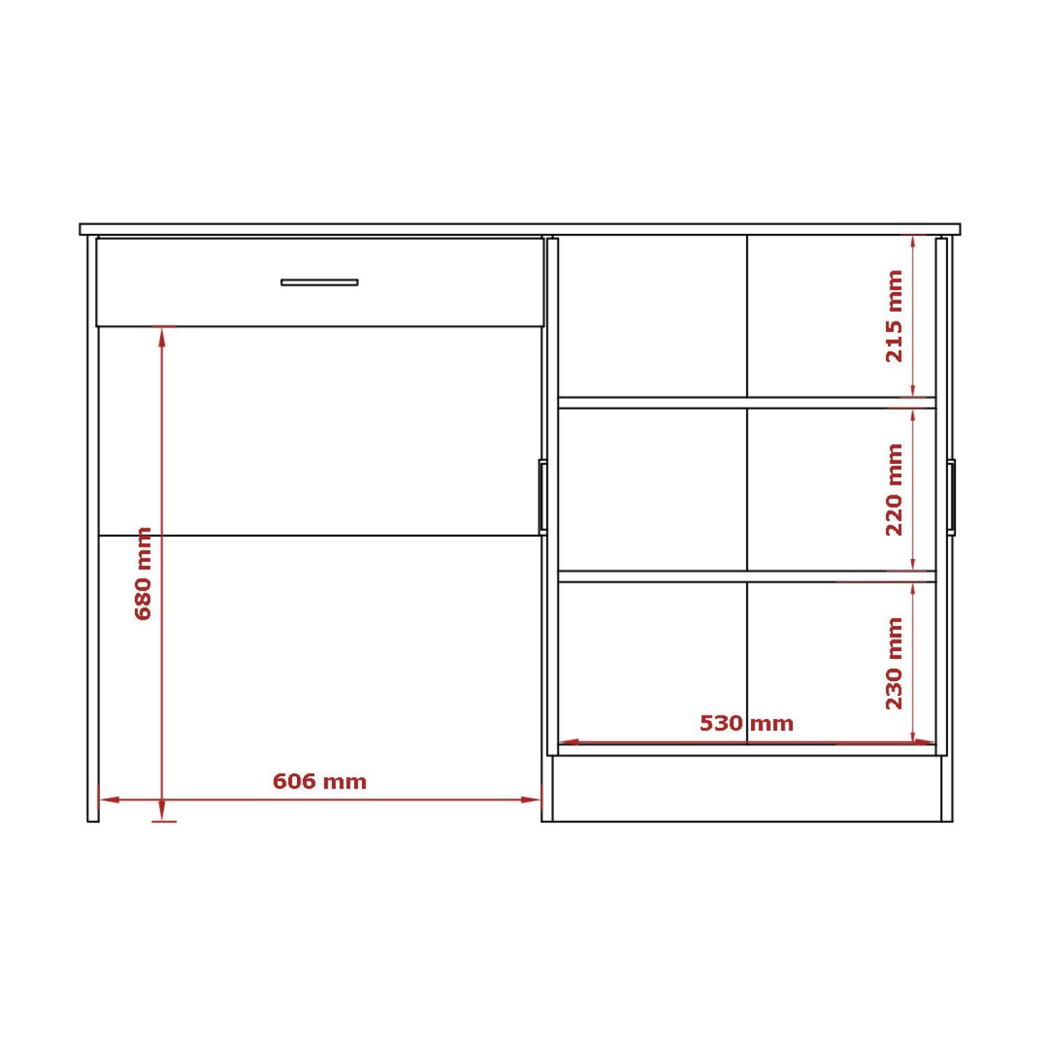 Escrivaninha 120cm 2 Portas 1 Gaveta Space - 3