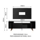 Ver imagem 3 de Rack Madesa Cancun com Pés e Painel para TV até 58 Polegadas Preto 8ND8 Cor:Preto