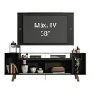 Ver imagem 4 de Rack Madesa Cancun com Pés e Painel para TV até 58 Polegadas Preto 8ND8 Cor:Preto