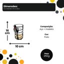 Ver imagem 4 de Porta Talheres Organizador Talheres 16cm Aço Preto Base Madeira Suporte Cozinha Mesa Bancada