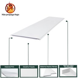 Forro de PVC 9mm Junta Seca Liso 10 UN AZN - Branco Gelo - 5