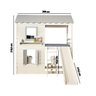 Cama Alta Infantil Club House Premium com Escorregador e Telhado Completo Casatema MadeiraOriginals - 1