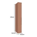 Ver imagem 4 de Guarda Roupa 1 Porta com Prateleira 2450x322mm Setiba Plus Rimo Carvalho/carvalho