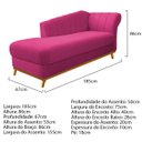 Ver imagem 2 de Kit Diva Recamier Vanessa 185cm Lado Esquerdo e 01 Poltrona Laura Suede Doce Sonho Móveis Pink