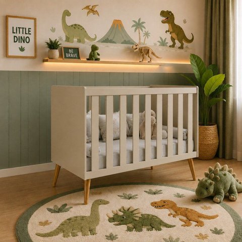 Berço Isis 2 em 1 Mini Cama para Colchão 130x70 cm Bege/Areia