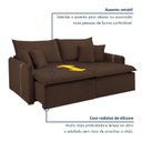 Ver imagem 5 de Sofá Cama Retrátil e Reclinável 3 Lugares Veludo Marrom Windson 200cm Yescasa