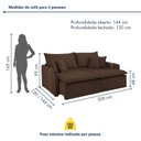 Ver imagem 3 de Sofá Cama Retrátil e Reclinável 3 Lugares Veludo Marrom Windson 200cm Yescasa