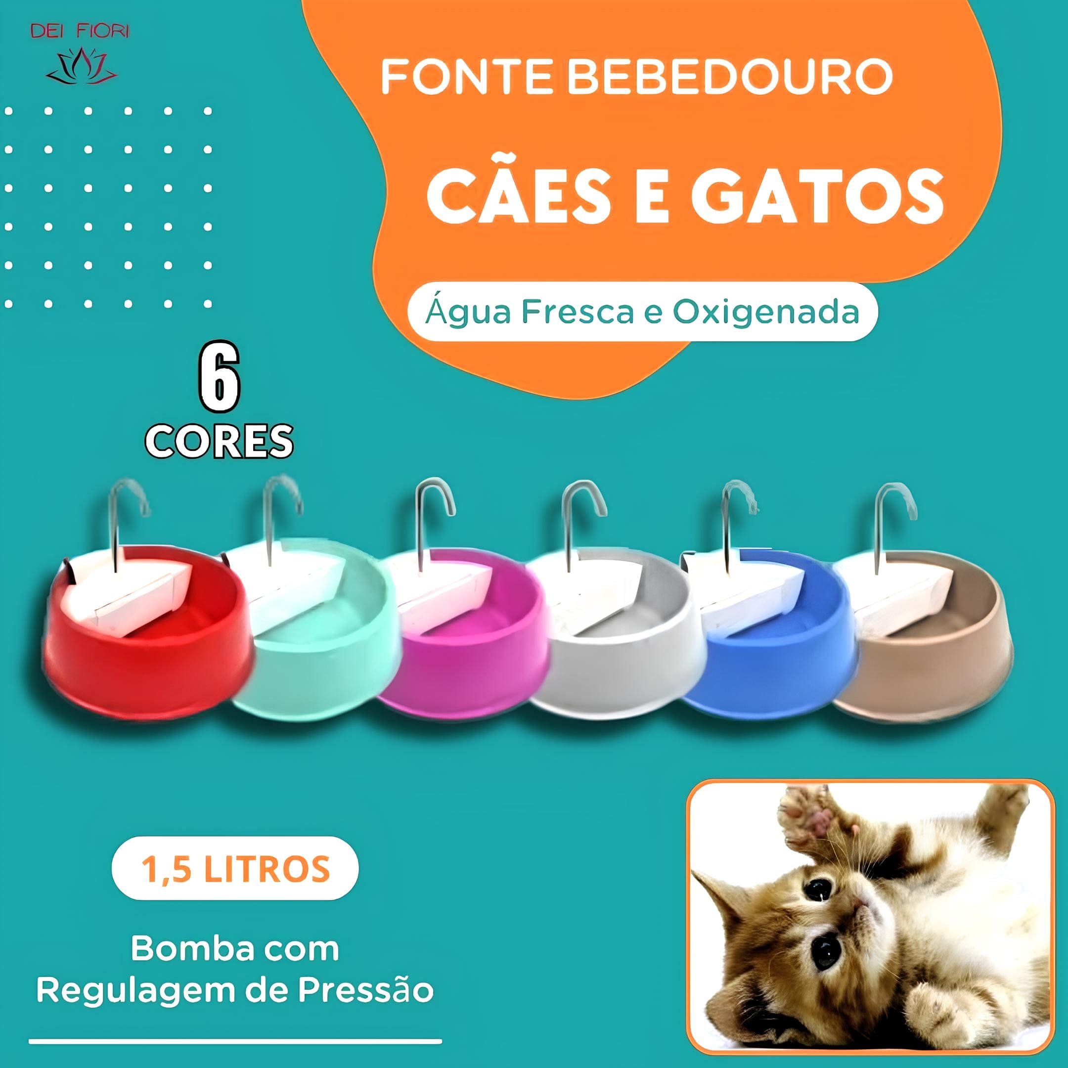 Fonte Bebedouro Gatos Cães Bivolt Automática Agua Fresca Pet Filtro Carvao Ativ. Hidratacao Saudavel - 8