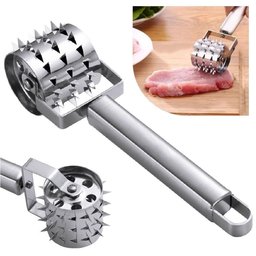 Amaciador de Carne Manual Inox Rolo Perfura e Amolece Carnes Aves Bifes Preparador Profissional! - 2