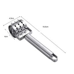 Amaciador de Carne Manual Inox Rolo Perfura e Amolece Carnes Aves Bifes Preparador Profissional! - 4