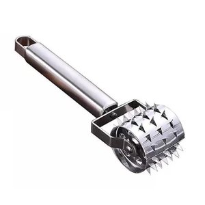 Amaciador de Carne Manual Inox Rolo Perfura e Amolece Carnes Aves Bifes Preparador Profissional!