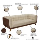 Ver imagem 3 de Sofá Living Decorativo 2 Lugares 180cm Bellart M22 Bouclê Bege/Sintético Café - Mpozenato