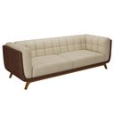 Ver imagem 1 de Sofá Living Decorativo 2 Lugares 180cm Bellart M22 Bouclê Bege/Sintético Café - Mpozenato