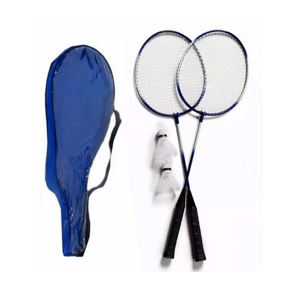 Kit 2 Raquetes Badminton Petecas e Bolsa Thata Esportes - 2