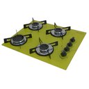 Ver imagem 2 de Fogão Cooktop a Gás Chapa 4 Bocas Ultra Chama 127/220v Marmo Marmorizado Amarelo