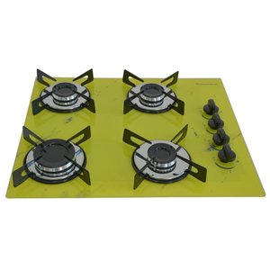 Fogão Cooktop a Gás Chapa 4 Bocas Ultra Chama 127/220v Marmo Marmorizado Amarelo