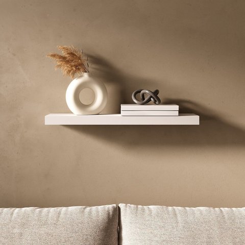 Prateleira Suspensa para Parede Suporte Invisível 67x17cm Tamburato Branco Artany