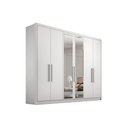 Ver imagem 1 de Guarda Roupa Casal 6 Portas e 6 Gavetas C- Espelho Rizon Plus Branco - Novo Horizonte