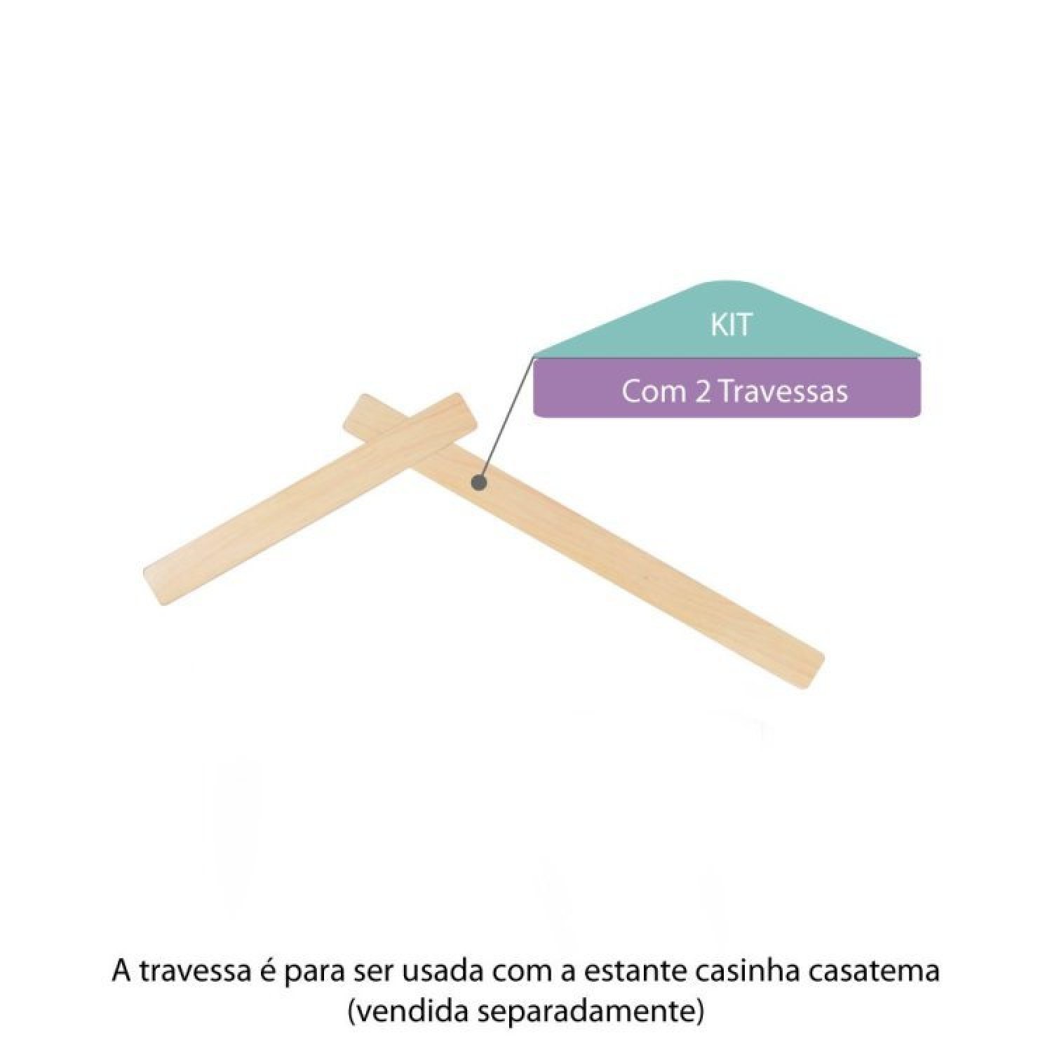 Estante Infantil Casinha com Aplique de Madeira Casatema - 7