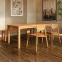 Ver imagem 2 de Mesa de Jantar 1 Banco 2 Cadeiras Nature Madeira Macica Taeda Rustico Claro Festra