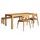 Ver imagem 1 de Mesa de Jantar 1 Banco 2 Cadeiras Nature Madeira Macica Taeda Rustico Claro Festra
