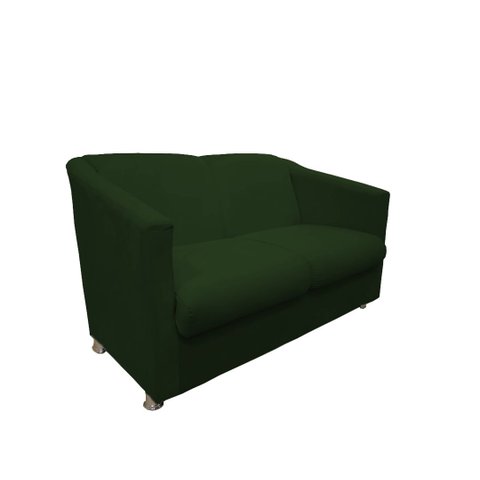 Namoradeira Decorativa Biane Suede Verde 2 Lugares Pés Cromado Ms Decor