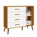 Ver imagem 4 de Cômoda Sapateira Infantil 4 Gavetas 1 Porta Isis Branco/Savana