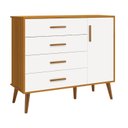 Ver imagem 2 de Cômoda Sapateira Infantil 4 Gavetas 1 Porta Isis Branco/Savana