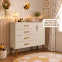 Ver imagem 6 de Cômoda Sapateira Infantil 4 Gavetas 1 Porta Isis Bege/Areia