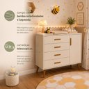 Ver imagem 5 de Cômoda Sapateira Infantil 4 Gavetas 1 Porta Isis Bege/Areia