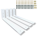 Ver imagem 2 de 4 Suportes de Parede Formato L 40cm Design Moderno Aço Reforçado para Prateleira Branco