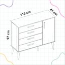 Ver imagem 3 de Cômoda Sapateira Infantil 4 Gavetas 1 Porta Isis Bege/Areia/Savana