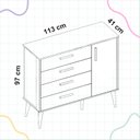 Ver imagem 3 de Cômoda Sapateira Infantil 4 Gavetas 1 Porta Isis