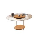 Ver imagem 1 de Mesa de Centro Redonda Tampo de Vidro Pés Metálicos Mia Cinamomo H01 - D'Rossi