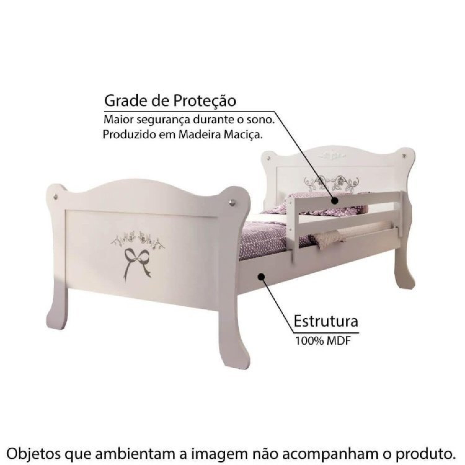 Cama Infantil Provence com Grade de Proteção Casatema - 2