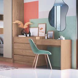 Guarda Roupa Modulado 6 Peças 6 Portas 4 Gavetas com Escrivaninha Juvenil Infinity  - 11