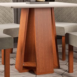 Conjunto Sala de Jantar Mesa Quadrada com 4 Cadeiras Beatriz Espresso Móveis - 7