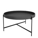 Ver imagem 1 de Mesa de Centro Redonda Couro Sintético 70x70x39 Decor Patrimar Preto