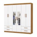Ver imagem 2 de Guarda-Roupa Infantil com Espelho 6 Portas e 4 Gavetas 177cm Multimóveis CR35561 Madeirado/Branco