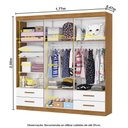 Ver imagem 4 de Guarda-Roupa Infantil com Espelho 6 Portas e 4 Gavetas 177cm Multimóveis CR35561 Madeirado/Branco