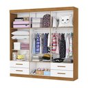 Ver imagem 5 de Guarda-Roupa Infantil com Espelho 6 Portas e 4 Gavetas 177cm Multimóveis CR35561 Madeirado/Branco
