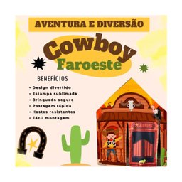 Barraca Infantil Xerife Delegado Faroeste Cowboy Cabana - 4 Barraca Infantil Xerife Delegado Faroeste Cowboy Cabana - 4