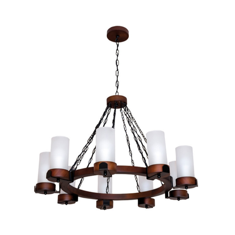 Lustre Country 1109e Luminária Rústica 9 Lâmpadas Luminárias Müller