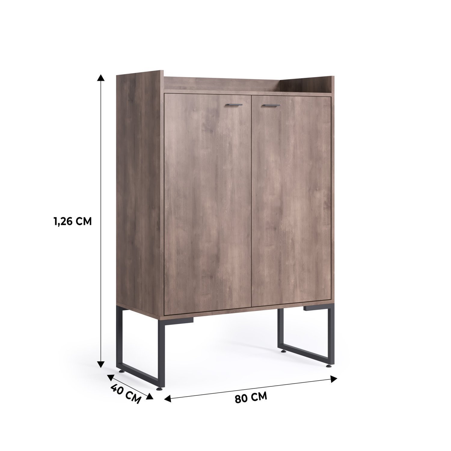 Armário Para Escritório Alto Industrial 2 Portas Iron Espresso Móveis - 4