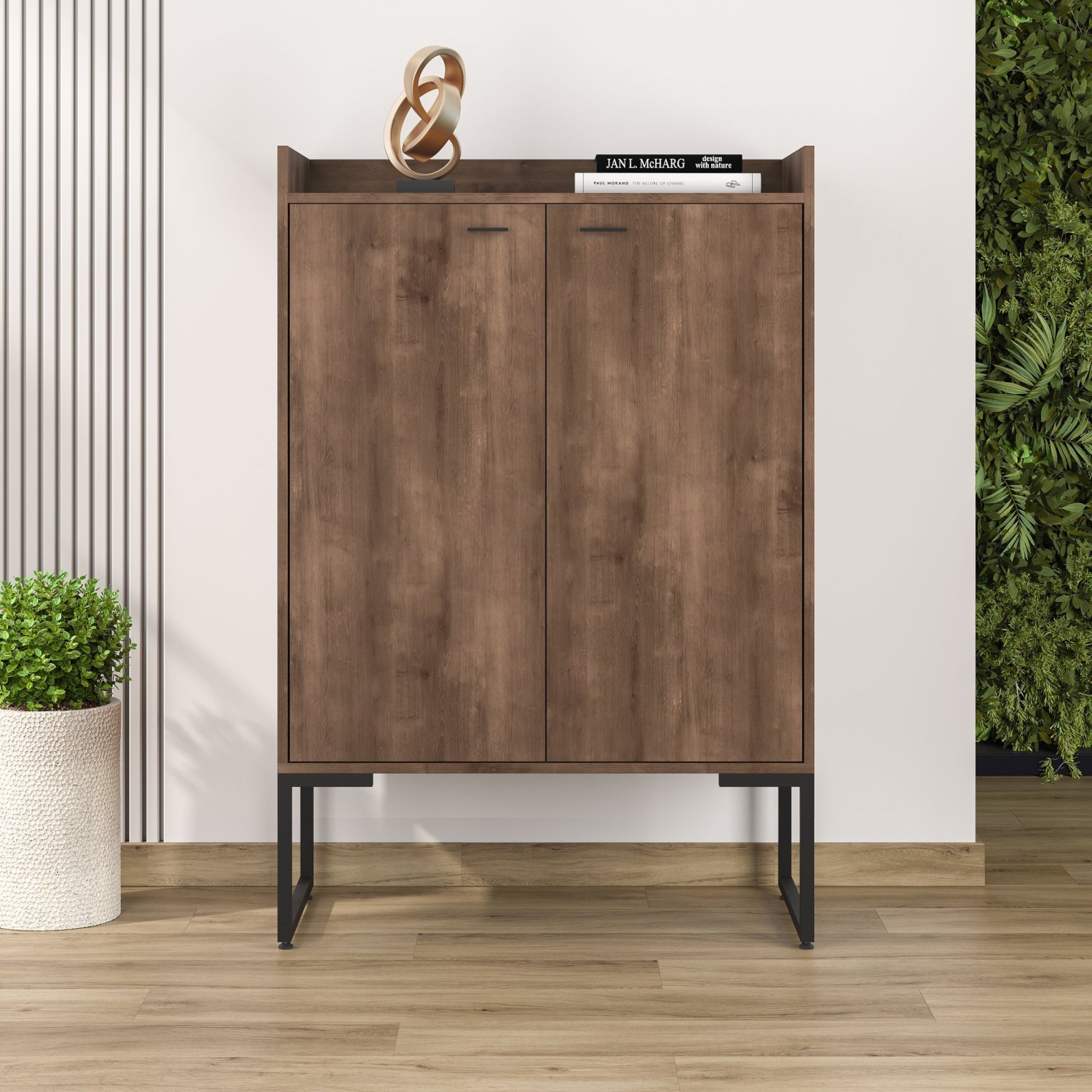Armário Para Escritório Alto Industrial 2 Portas Iron Espresso Móveis - 1