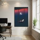 Ver imagem 1 de Quadro Decorativo no Balanço Dos Céus 70x50cm Mold Preta