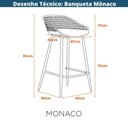 Ver imagem 6 de Kit 2 Banquetas Mônaco Clarice Alta Assento em Polipropileno Base em Aço com Encosto Rosa Fratini