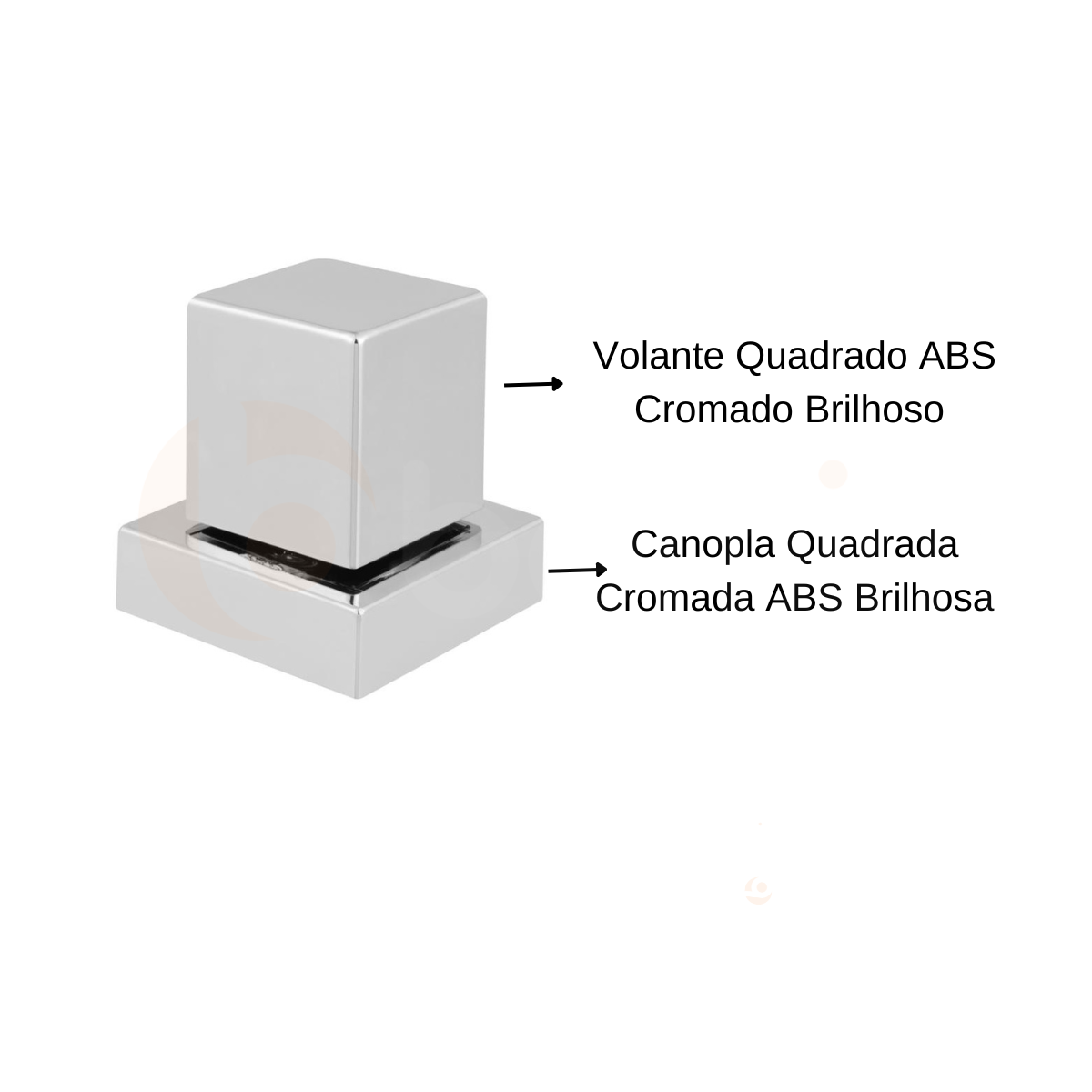 Acabamento de Registro para Padrão Docol Quadrado Cromado - 3