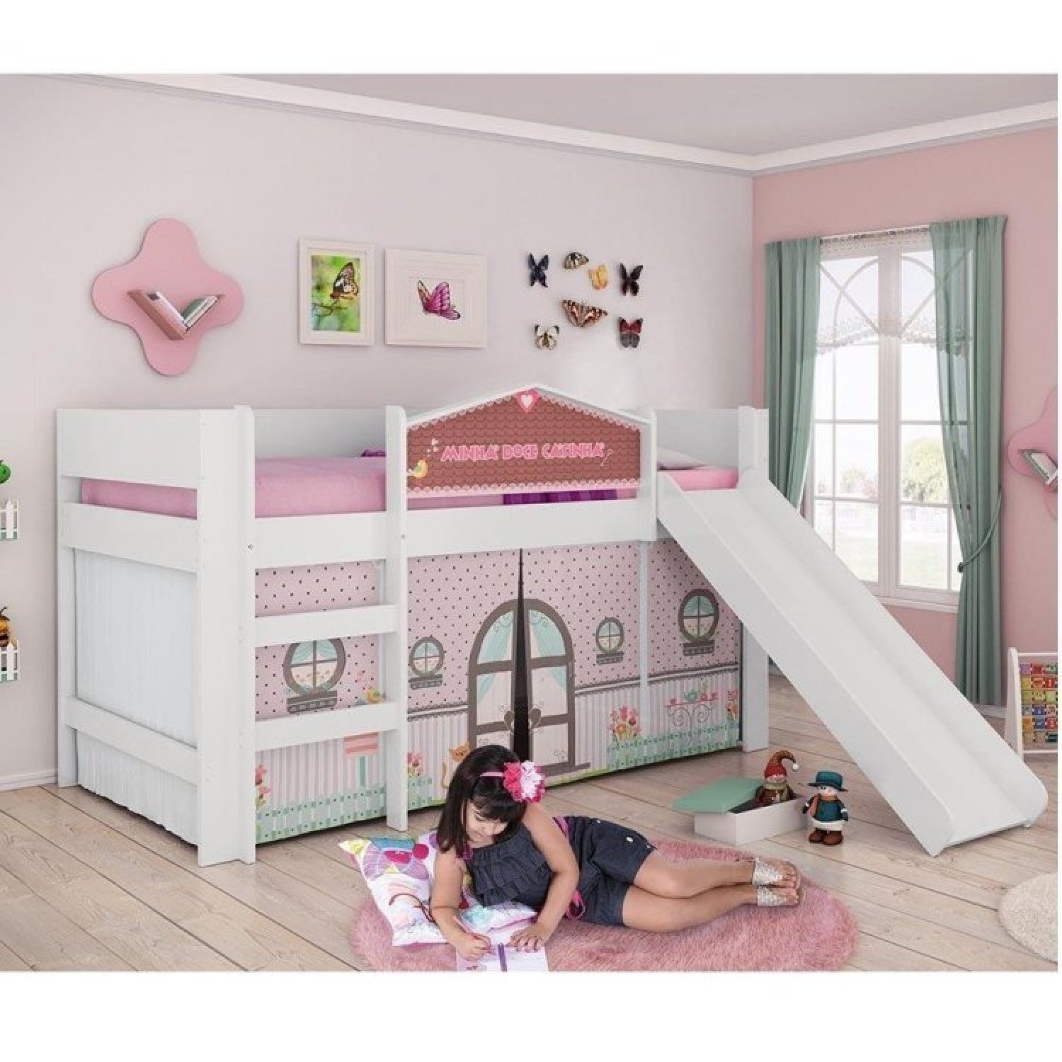 Cama Infantil com Escorregador Doce Casinha Play Pura Magia ...